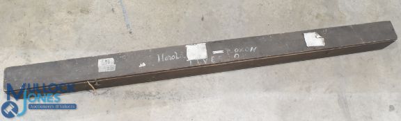 Antique Pine Wooden Fishing Rod Box, with a MacLeay Inverness salmon whole cane c1873 14ft 6