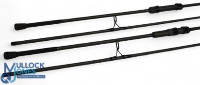 Pair of Fox Horizon X 10ft 2pc carbon carp rods 3lb test abbreviated handle models 40mm butt