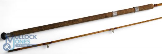 Allcock New Superb 10' 2-piece split cane carp rod, Burgundy close whipped, low bridge guides,