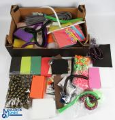 Fishing accessories: large collection of sheet and block foam, beads, floating yarn, mylar tubing