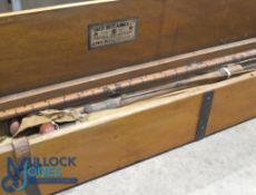 A Fine Hardy Fishing Rod Box, with a collection of 8 assorted rods, to include a Hardy 2 piece whole