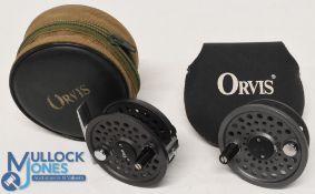 Orvis USA Made in England Battenkill Disc 3/4 alloy trout fly reel with spare spool, 2 screw