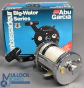 ABU Ambassadeur 9000C Big Water Series multiplier reel chrome finish, foot stamped 01-00-05, star
