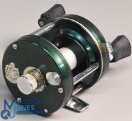 ABU Ambassadeur 5000D multiplier reel in green finish, foot stamped 731200, twin handle, on/off