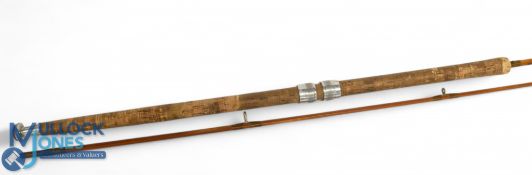 Milward Spinversa 8ft 9in 2pc split cane rod speckled whipped, lined guides, bronze ferrule, cork