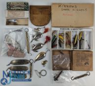 Selection of Allcock an Farlow vintage accessories comprising 3x Farlow big game spoons 4 ½