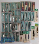 Qty of Abu Lure Tobby Spinners, Plugs, all are boxed or carded (#39)