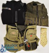 3x Hardy and Greys Team England Fishing Hardy Jackets, Waistcoat and Tie: a Hardy EWS and Greys