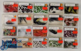 20x boxes of Assorted Fishing Flies, Tubes and Cone Heads, retail old shop stock of lime booby,