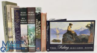 Nine Fishing Books, all hardbacks - The Fishing Record Book c1991 Alan Hutchinson Publishing,