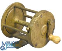 Early all brass extra wide multiplying winch reel 2.5