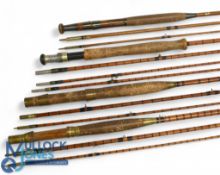 Robertson Edinburgh 9ft 3pc greenheart trout fly rod cork and polished wood handle with wood