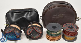 2x Leeda LC 80 composite cassette reels with 4 spare spools, 3 1/4