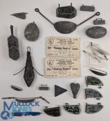 Good collection of Rare named fishing leads by Hardy, Allcock, Bustin, Turl, in various patterns,