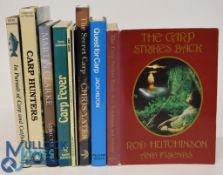 Nine Carp Fishing Books - The Carp Strikes Back 1983 Rod Hutchinson and Friends, Quest for Carp 1984