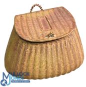 Early brass Vesta Wicker Creel base measures 2.5