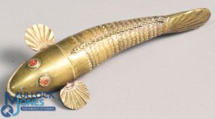 Rare Vintage brass articulated 'Medina Fish' 4