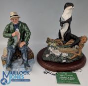 Two Royal Doulton Fishing Ceramic Figures - A Good Catch HN2258, with the Wildlife Collection