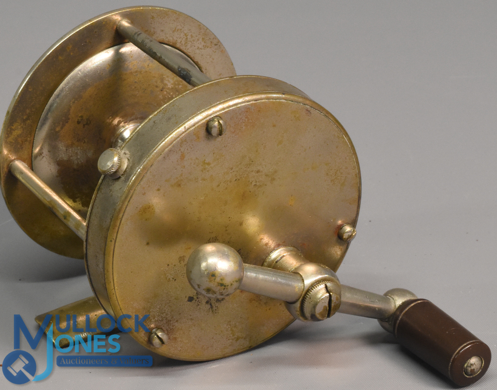 Julius Vom Hofe Brooklyn, NY 3" nickel and brass ball handle New York pattern reel patent Oct 8, - Image 2 of 2