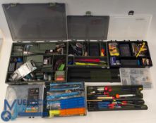 Coarse Carp Fishing Accessories, used and unused items all in plastic tackle boxes: by Stillwater,