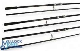 Pair of Nash Outlaw 12ft 2pc carbon carp rods 2.25lb test, Duplon handles and screw fittings,