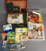 Assorted Fly Tying materials and lures incl saltwater baits, by Zuri and others, large soft rubber