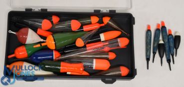 Box of 20 vintage and modern pike parts, plus a pack of 6 Chubbers