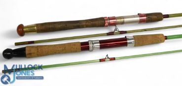 A collection of rods, as follows: Milbro Spinwell solid glass spinning rod F79/2, 7ft 2pc alloy reel
