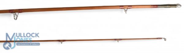 Scarce Sharpe's of Aberdeen the Carp 11' 2 piece impregnated split cane rod, with Scottie logo,