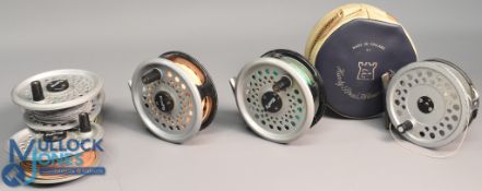 Hardy Bros Viscount 140 Mk II alloy fly reel with rear drag adjuster, in maker's padded zip case t/w