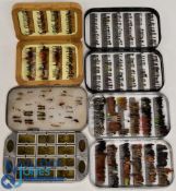 A collection of fly boxes, as follows: Turrall wood box, 5