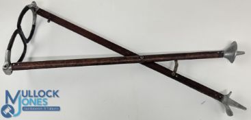 Antler Shooting Stick, a leather clad wooden and aluminium unusual stick marker Antler