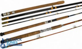 A collection of rods as follows: Shakespeare diamond glass spinning rod No 1308, 23