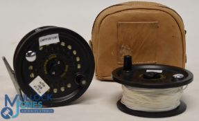 BFR England Magnum 200D Disc Drag alloy salmon fly reel and spare spool, 4