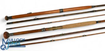 Enright Castle Connell 15ft 3pc greenheart salmon fly rod with cork over polished handle, no