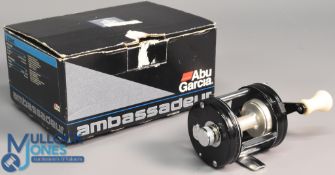 ABU Garcia Ambassadeur 2500C multiplier reel in black finish, foot stamped 100010/37, twin handle,