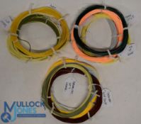 Another collection of lightly used fly lines: Hardy WF 5F. Courtland DT 7F pocket. WF 7 INT, 2 tone.