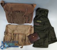 Vintage Hardy Bros canvas and leather tackle bag 16