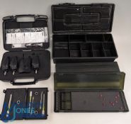 Fox Micron 6 Receiver Bite Indicator for 3 rod set, with Tackle Manager x2, a Korum rig store,