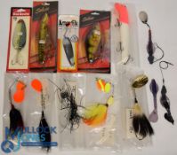 A collection of pike Zander lures, made up of the following: 3x large dead baits. 2x spoons