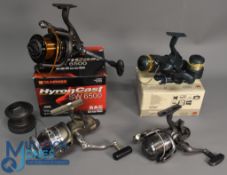 4x Spinning reels incl Traybucco Hyron Cast SW 6500 spinning reel saltwater resistant, as new with