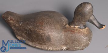 Duck Decoy - Vintage hand carved decoy duck measures 13