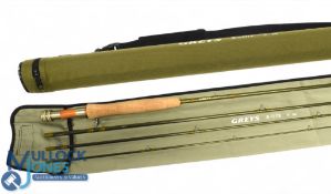 Greys Alnwick X-Flite carbon trout fly rod, 9ft 4pc line 4#, alloy double uplocking reel seat with