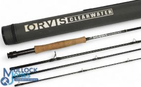 Orvis USA Clearwater carbon trout fly rod, 9ft 4pc line 5#, alloy uplocking reel set, lined
