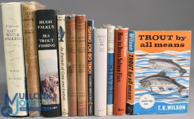Eleven Hardback Fishing Books - Trout by all Means 1966 T.K Wilson, How to Dress Salmon Flies 1977