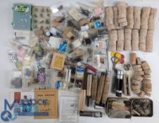 Qty of Fishing Hooks, and Rod Makers' spare parts, cork handles, rod rings booklets