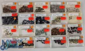 20x boxes of Assorted Fishing Nymph Flies, retail old shop stock of brown sedge, butcher nymph,