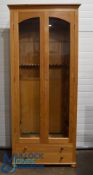 Impressive Fishing Rod Glass Fronted Display Cabinet, craftsman made in light oak with doweled