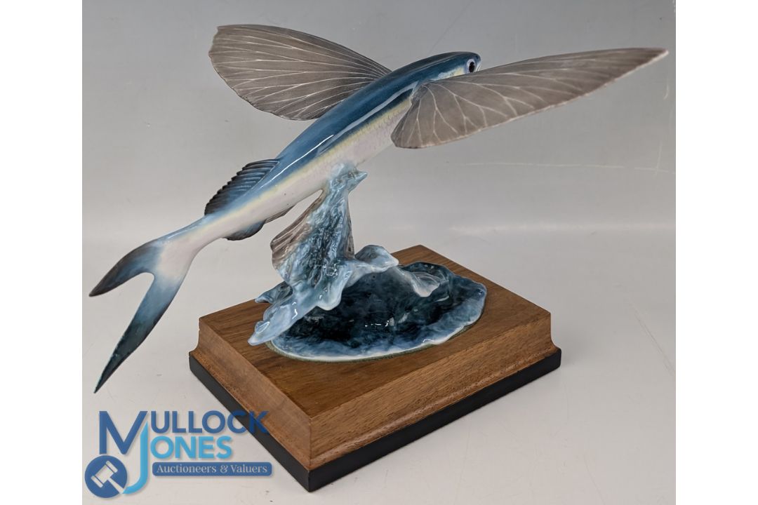 Royal Worcester Figurine of a Flying Fish limited edition of 300 modelled by R Van Ruyckevelt, on - Image 2 of 2