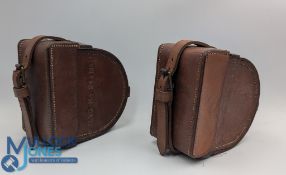 Interesting pair of 'D' block leather instrument cases 4